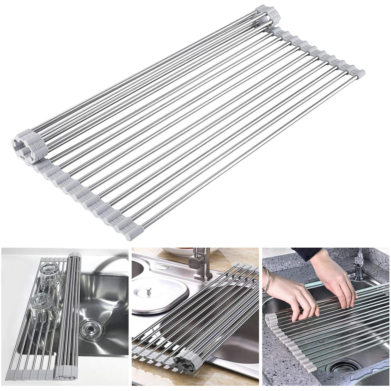 Escurridor plegable enrrollable 47*28*1cm inoxidable