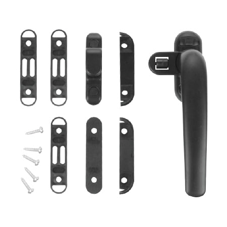 Manilla de cierre a presion para ventana y puerta. Incluye recibidor, calzo de nivelacion y tornill