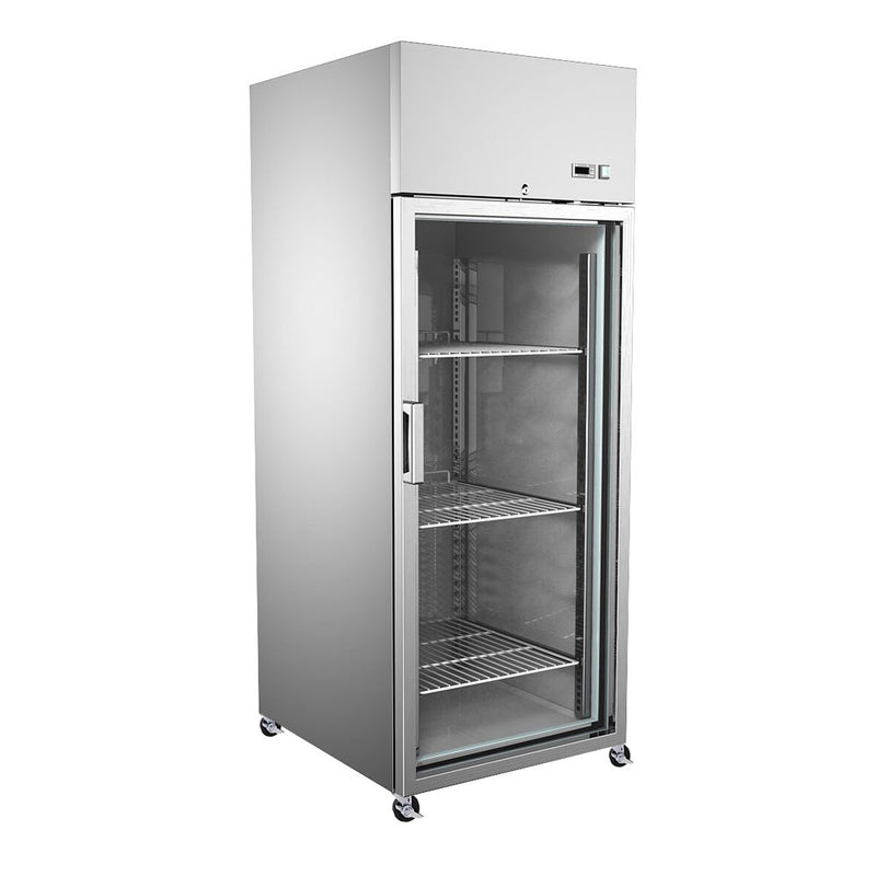 Refrigerador industrial acero inoxidable 1 puerta vidrio +2~+8℃  740*830*2050 mm ventilación interna