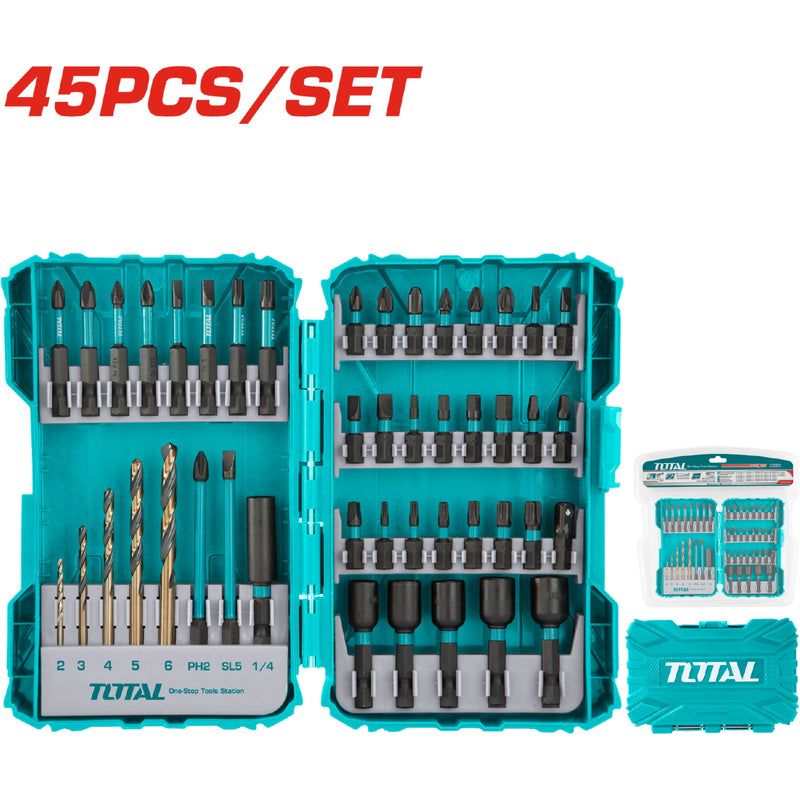 Juego de puntas de destornillador de impacto de 45 piezas para Taladro.
