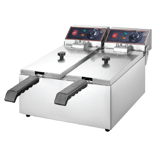 Freidora electrica 220/60htz 17L*2 600*500*330 mm. 5+5KW 15.5 Kg Temperature: 60~200℃