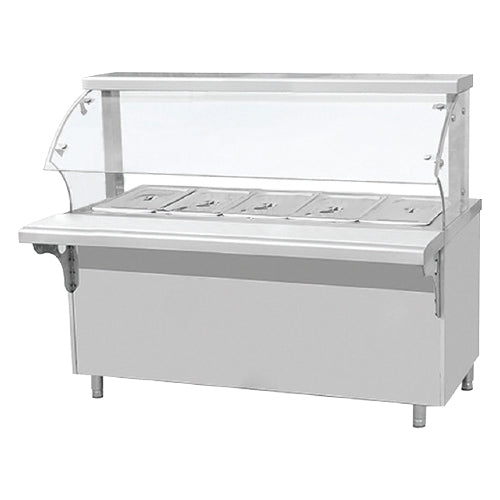 Baño maria electrico con vidrio curvo 5 bandejas 1800*700(300)*800(500)mm.1.2mm inoxidable 220V/50/6