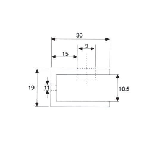 Clip chico corto para vidrios de 8-10 mm. Acabado Brillante (se vende por unidad)