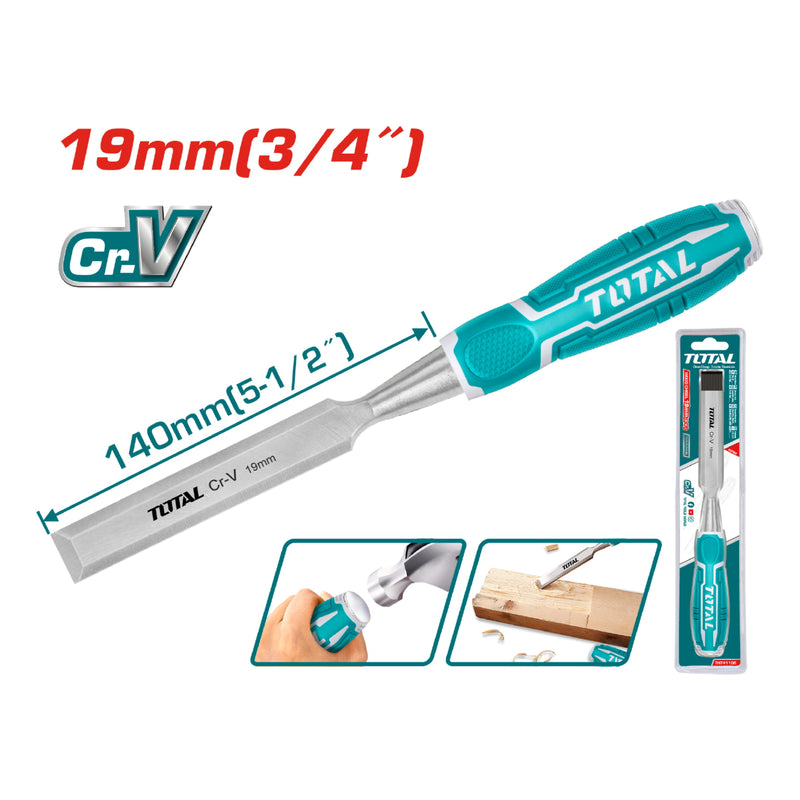 Cincel para Madera Crv. Ancho: 19 mm. Longitud 140 mm.