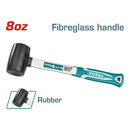 Martillo de goma 8oz/220g. Mango de fibra de vidrio.