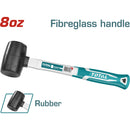 Martillo de goma 8oz/220g. Mango de fibra de vidrio.