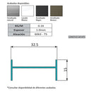 Marco H para Louver Z de 32.5 x 15 mm. Espesor 1.0 mm. Largo 5.85 mts. Acabado Lacado Blanco.