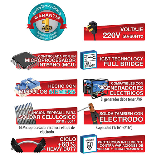 Maquina de soldar SuperArc315 de electrodo Heavy duty Uso industrial 220V