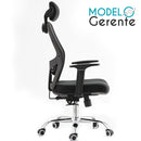 Silla ejecutiva de oficina Mesh Premium Tipo Alta con Posa cabezas. Modelo Gerente