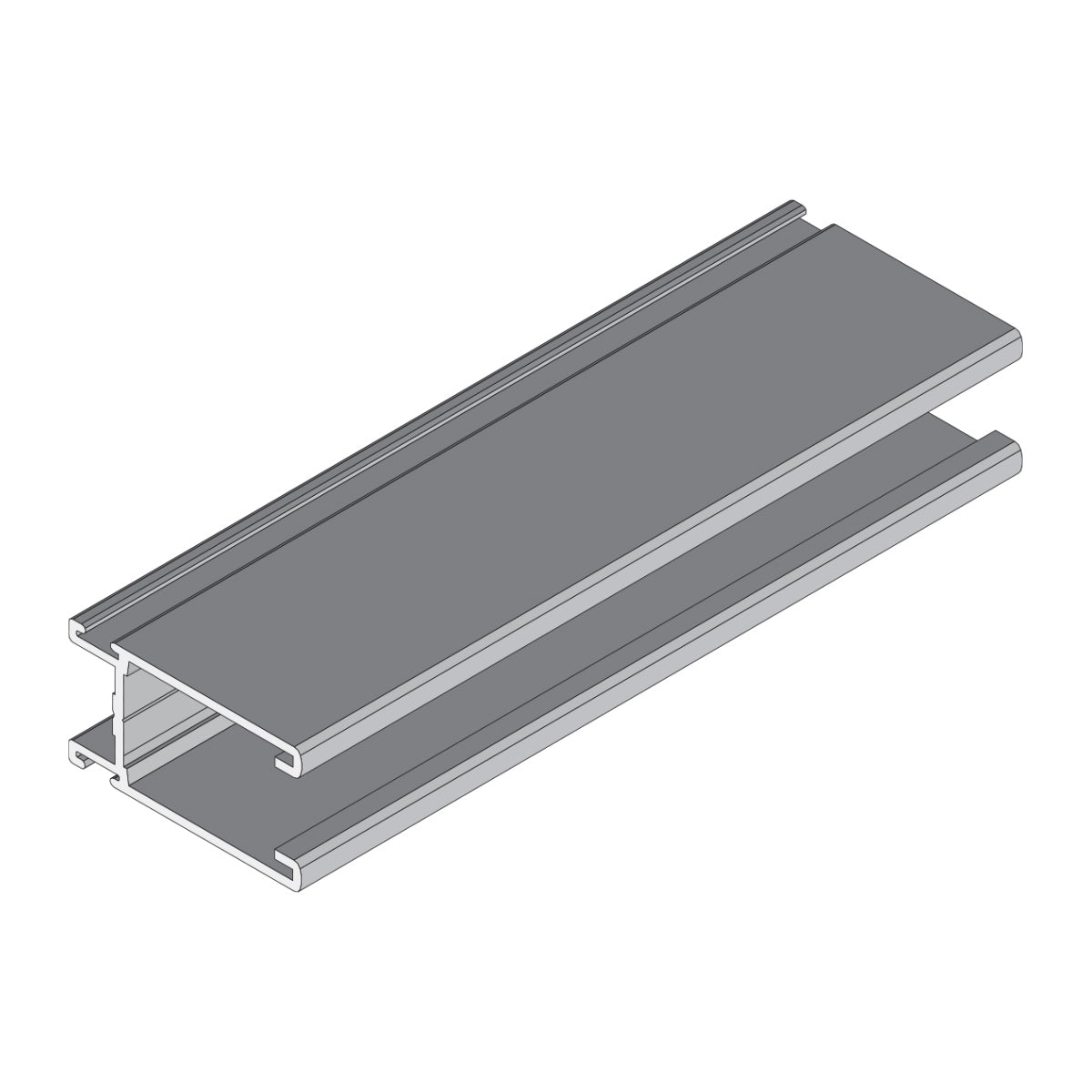 Hoja Lateral Ventana VC . Espesor 1.52 mm. Largo 5.85 mts. Acabado Anodizado Silver 15 Micron VC104