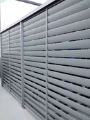 Lama Louver Curva Silver para clipar en marco U127 Ancho 100x35x1mm 5.85m long.