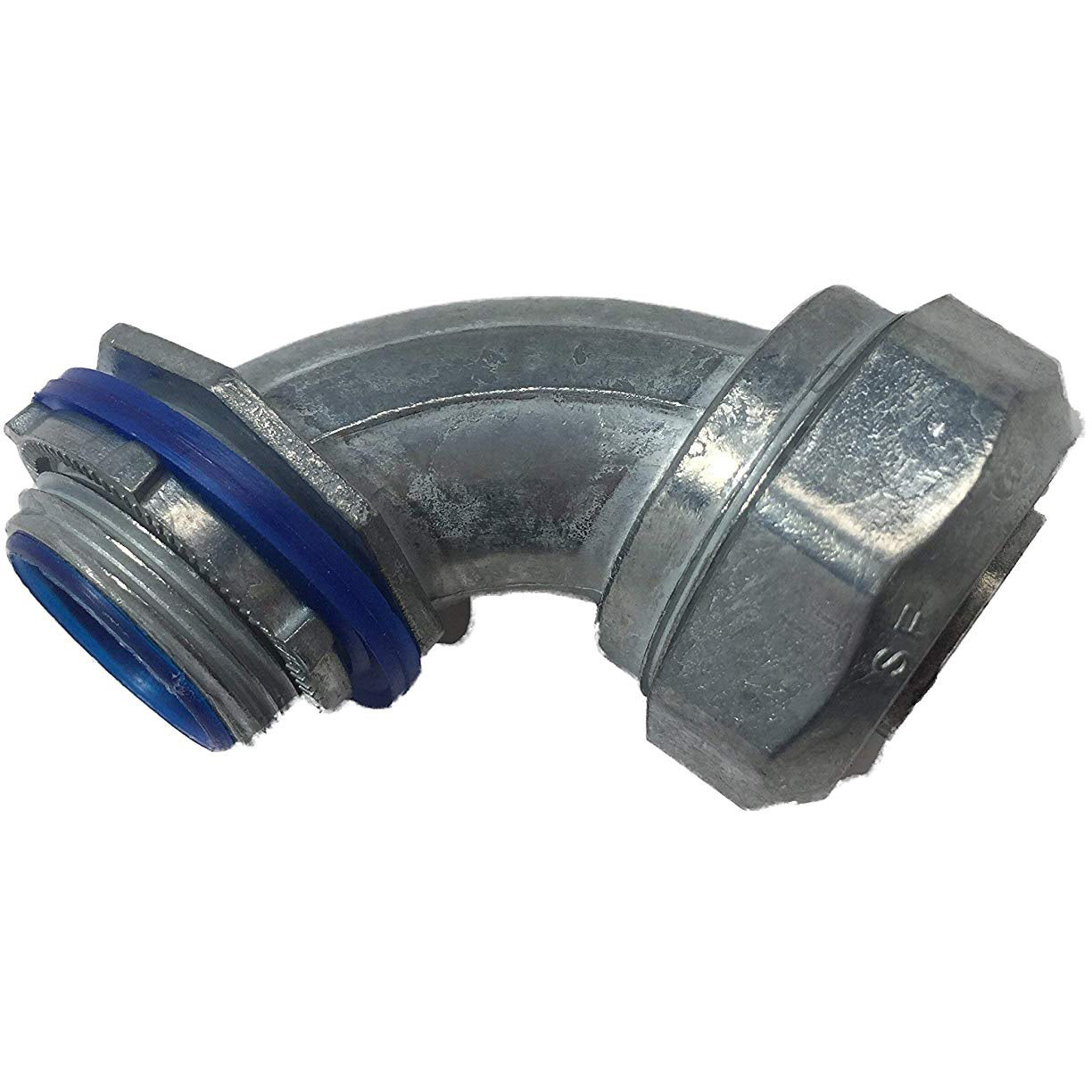 Conectores de 90 para tuberías Liquid Tight.  Material Zinc.