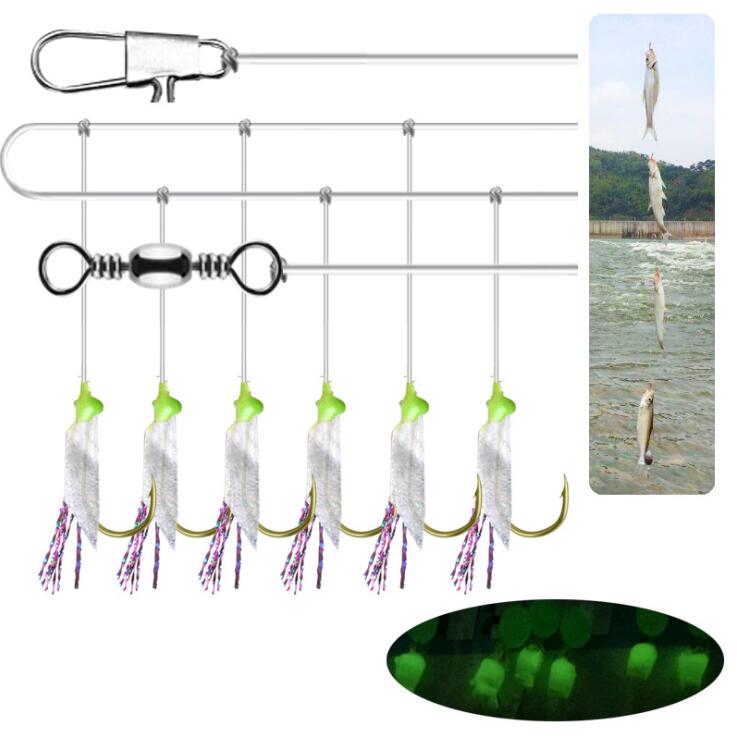 (6 unidades) Sabiki lineas de anzuelos de pesca