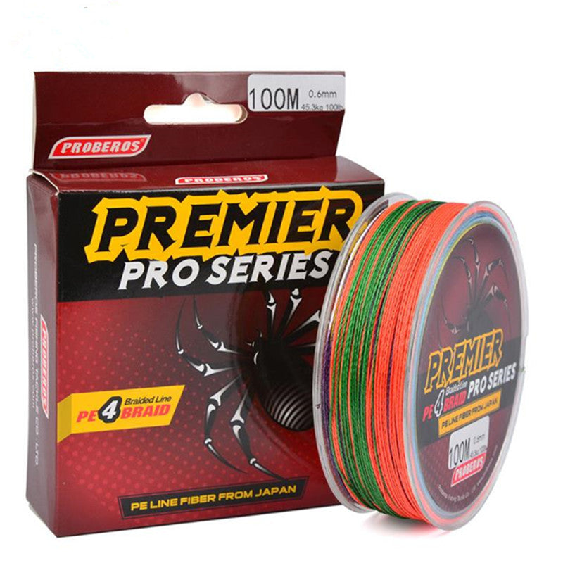 Líneas de pesca PE Line, 100m, multicolor.