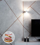 Cinta de acero Inoxidable Bronce brillante Tira Autoadhesiva Decorativa 4cm x 5m largo para marmol PCV