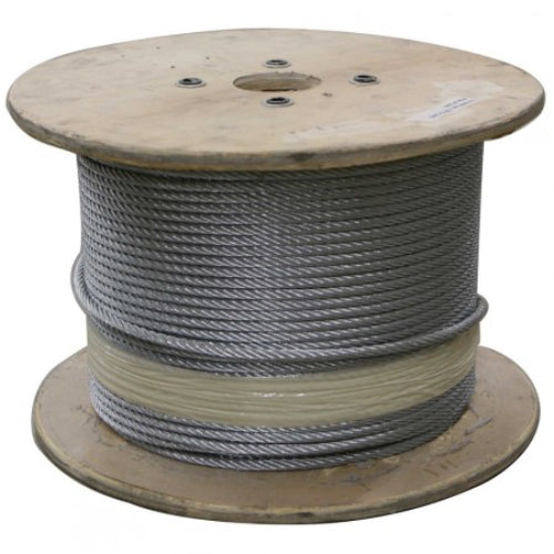 Rollo de cable 7x19. Diametro 3/8" 10 mm. acero inoxidable 100 metros de largo. AISI 316 Marino.