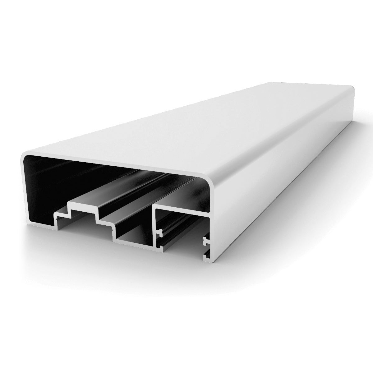 Perfil corremano superior 30x80 mm. 5.8 mts. Acabado Blanco.