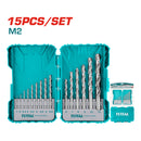 Juego de brocas HSS M2 de 15 piezas para Taladro.