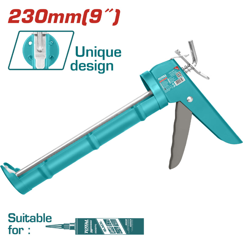 Pistola Calafateadora de 9" para usar con Silicón. Hecha de Aluminio. Diseño único.