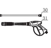 Pistola para hidrolavadora a gasolina