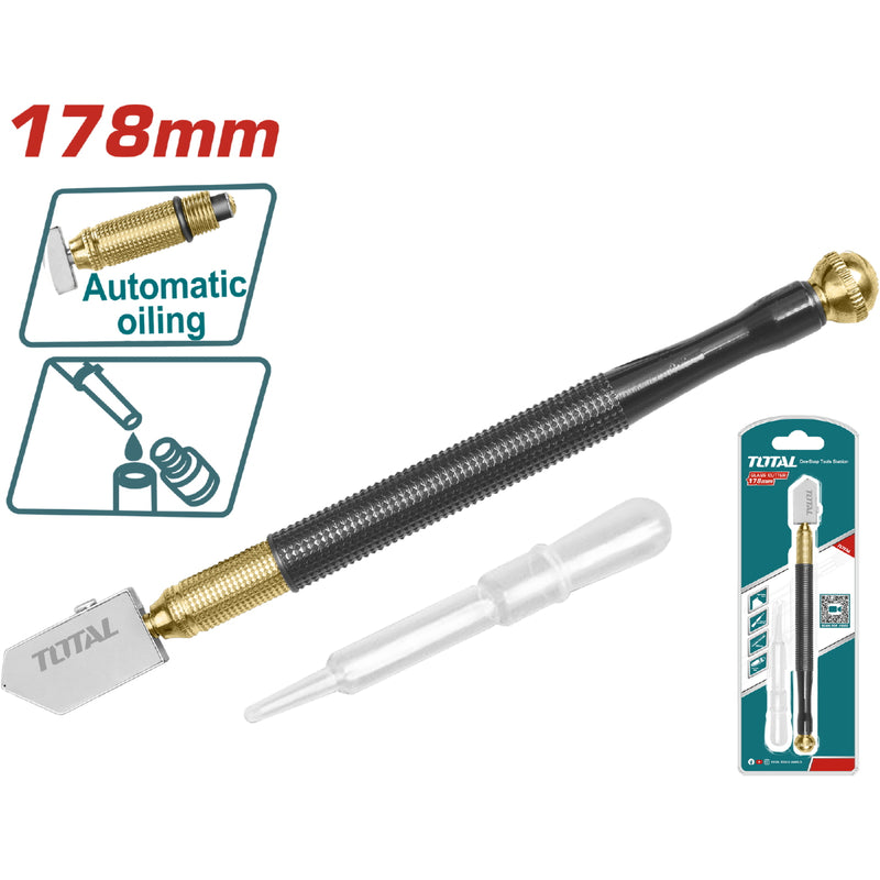 Cortador de vidrio heavy duty. Cuerpo de metal con alimentador de aceite automatico