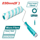 Rodillo de pintar de microfibra, medida 230mm (9"). Espesor 18mm. Diámetro 8mm.