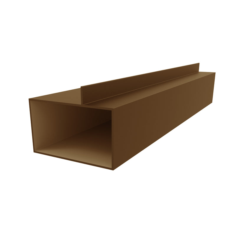 TRC-15 Perfil Marco Fijo 3" x 1 3/4"  Cerrado con Aleta Descentrada E = 1.5 mm. L = 5.85 m BRONCE