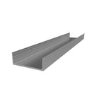 PF-113 Tapa Plana Decorativa Muro Cortina Perfil Visto. Espesor 2.2 mm. Largo 5.85 mts. Acabado Anod