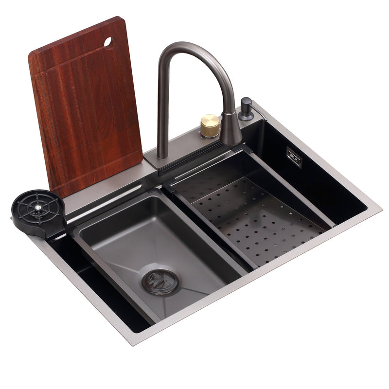 Fregador de acero inoxidable 29.53” x 20” x 8.66”. Siena 75.