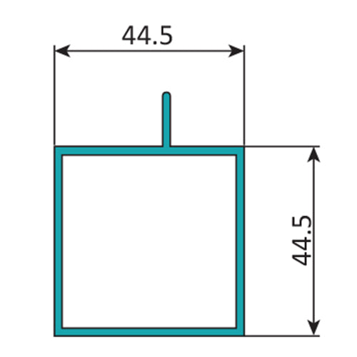 TCE-2 Perfil Hoja Puerta de 1 3/4" x 1 3/4"  Aleta Descentrada. E = 1.8 mm. L= 5.85 m BRONCE