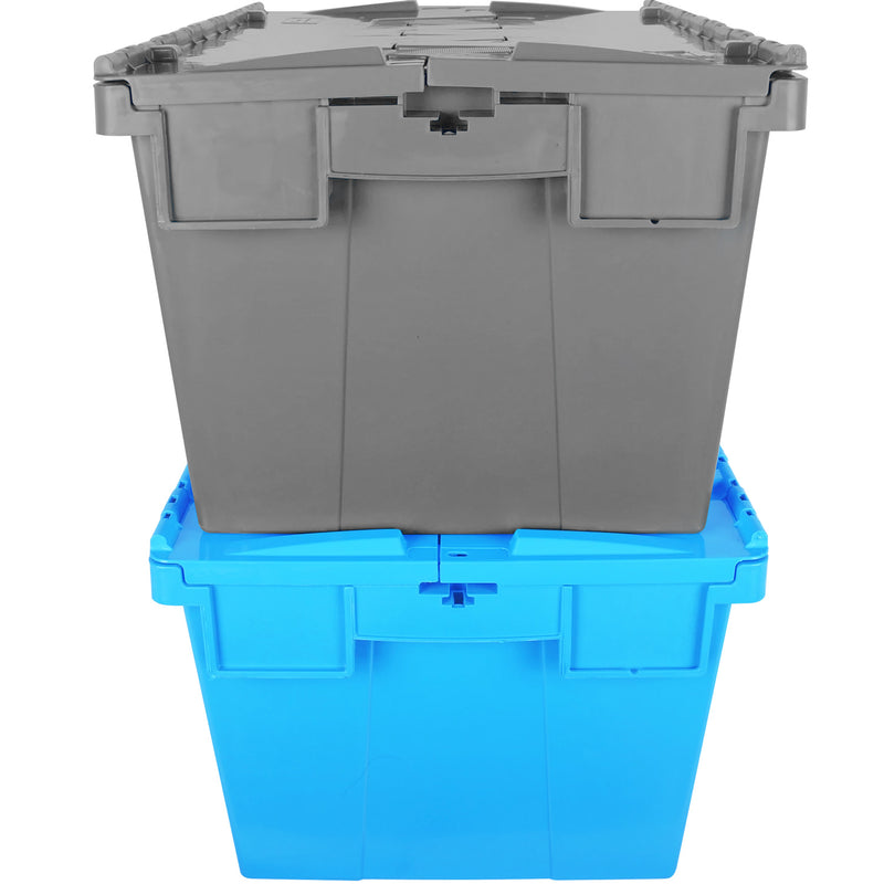 Caja logística con tapa de bisagra, Para apilar o encajar Medida externa 600Lx400Ax315H mm ( 1 una pza )