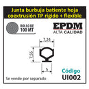 Junta burbuja de coextrusion de PVC + EPDM alta calidad. Se vende rollo de 150 mts. Color negro.