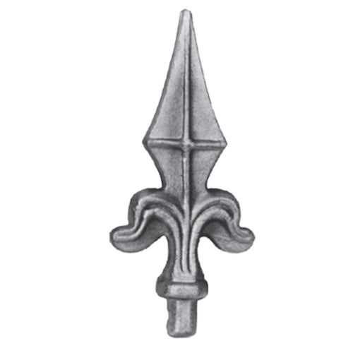 Punta de lanza soldable con 6011, Base Ø 16 mm, 160 mm de alto.