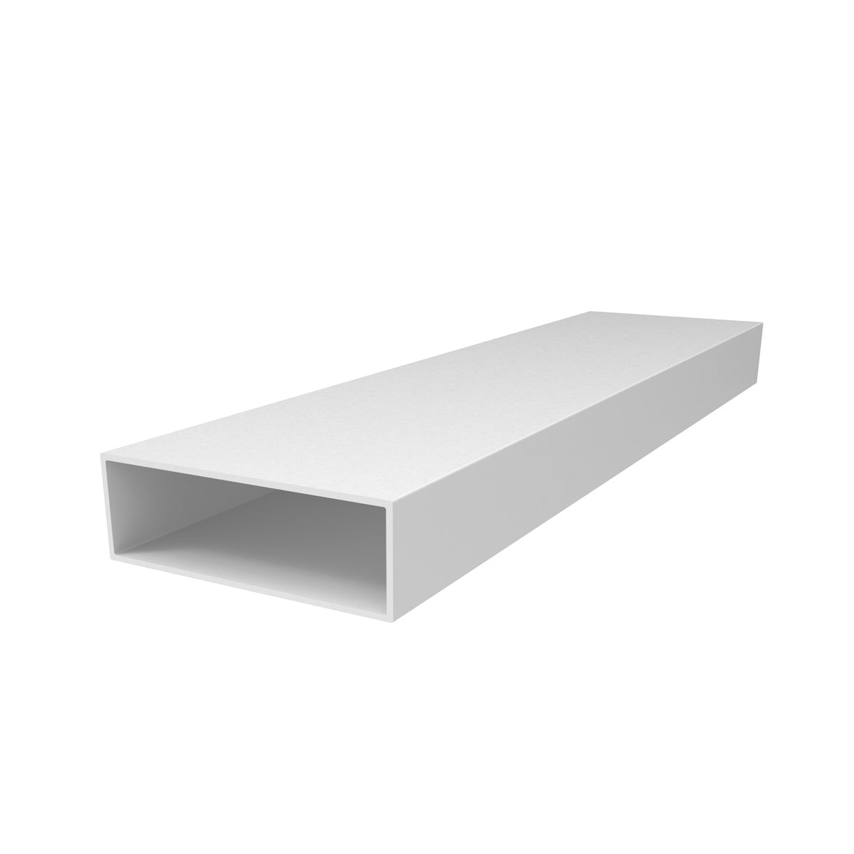 TR-4 Perfil de aluminio rectangular 1 3/4" x 1"  Espesor 1.4mm. Largo 5.85m. Lacado Blanco