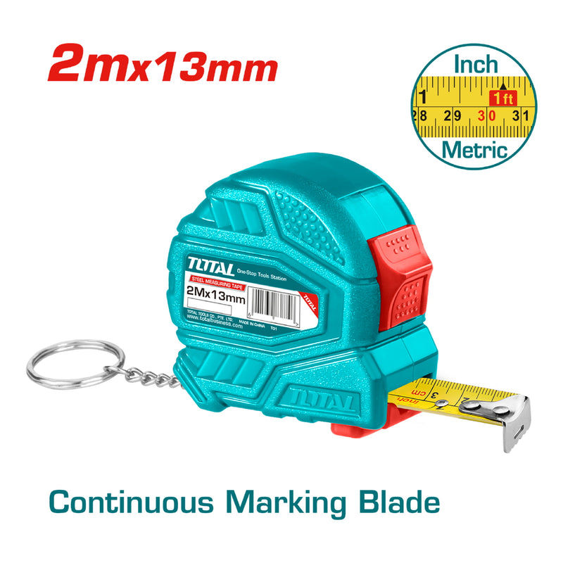 Cinta Métrica (métrico / pulgada). Acero de 2m. Ancho 12mm.