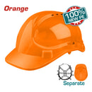 Casco de Seguridad Color Naranja. 8 Puntos de Suspension. Ajustable. Carcasa de PE con Respiraderos.