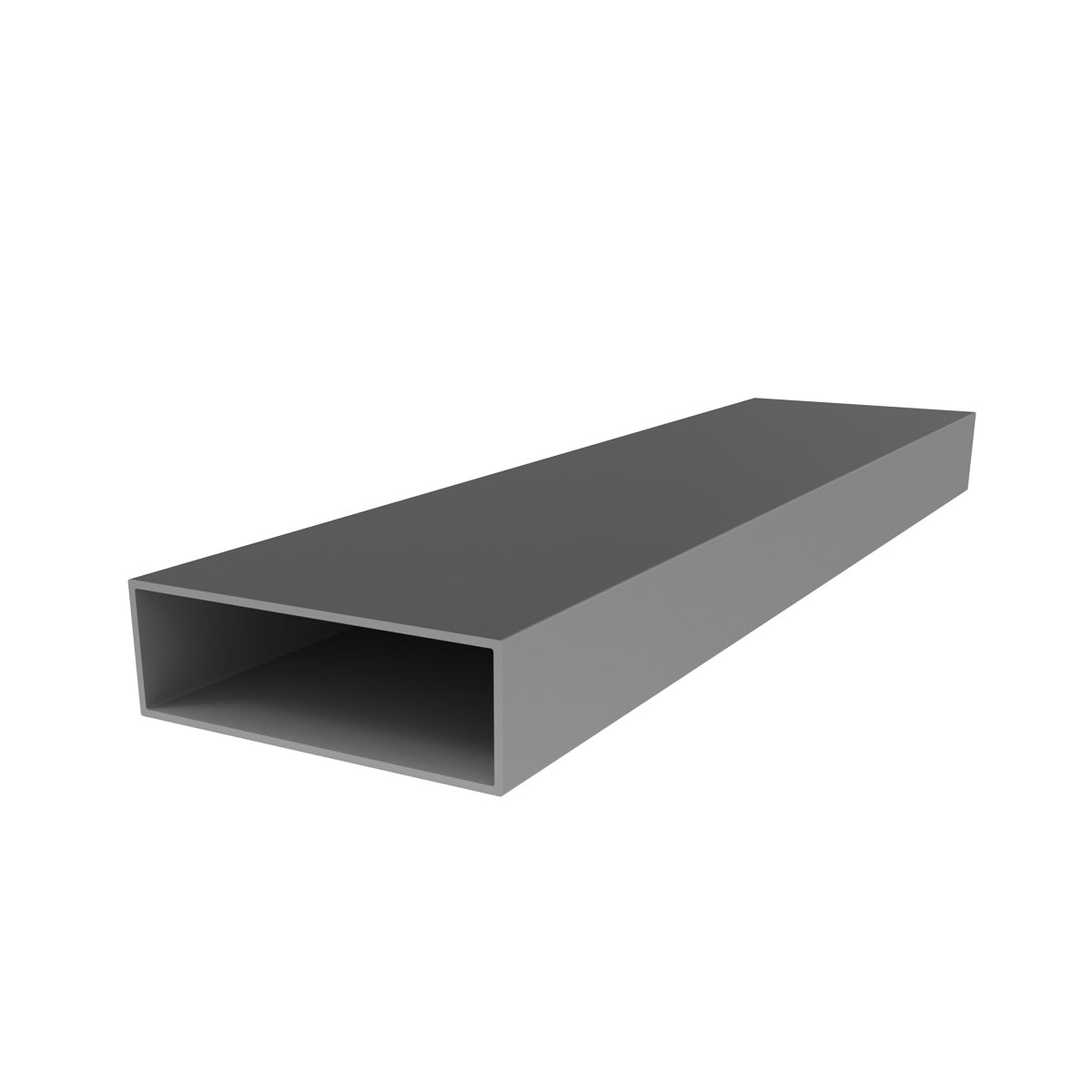 Tubo Rectangular 6"x2". Espesor 3.0 mm. Largo 5.85 mts. Acabado Anodizado Silver 15 Micron.